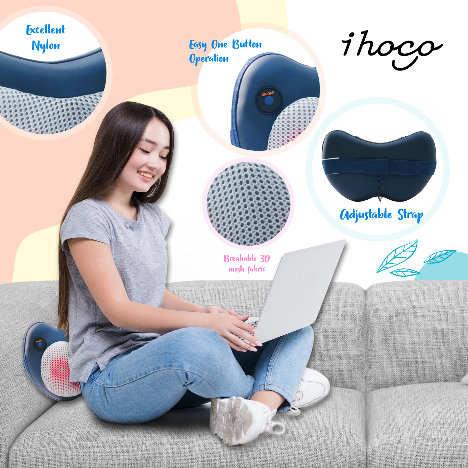 Ogawa shiatsu back massage pillow online